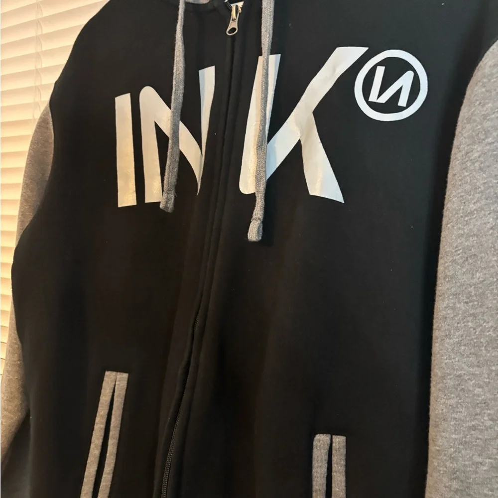 INK Addict Unisex Black and Gray Varsity Jacket - Picture 2 of 4